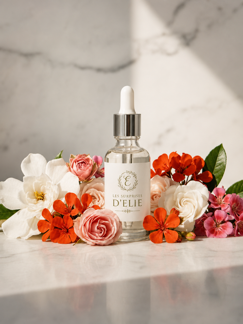 Huile de soin Éclat Floral 50ml – Géranium, Rose, Fleur d'Oranger & Gardénia