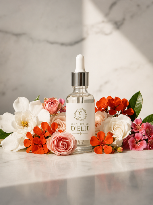 Huile de soin Éclat Floral 50ml – Géranium, Rose, Fleur d'Oranger & Gardénia
