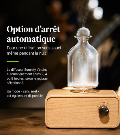 Diffuseur d'Huiles Essentielles Bois & Verre – Aromathérapie Sans Fil pour Maison & Bureau