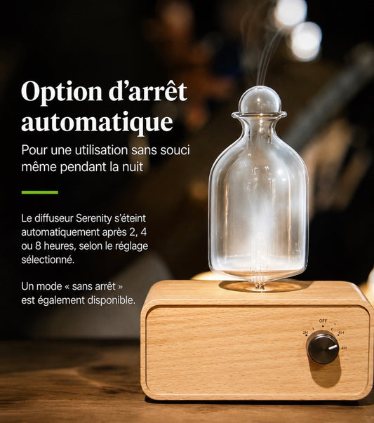 Diffuseur d'Huiles Essentielles Bois & Verre – Aromathérapie Sans Fil pour Maison & Bureau
