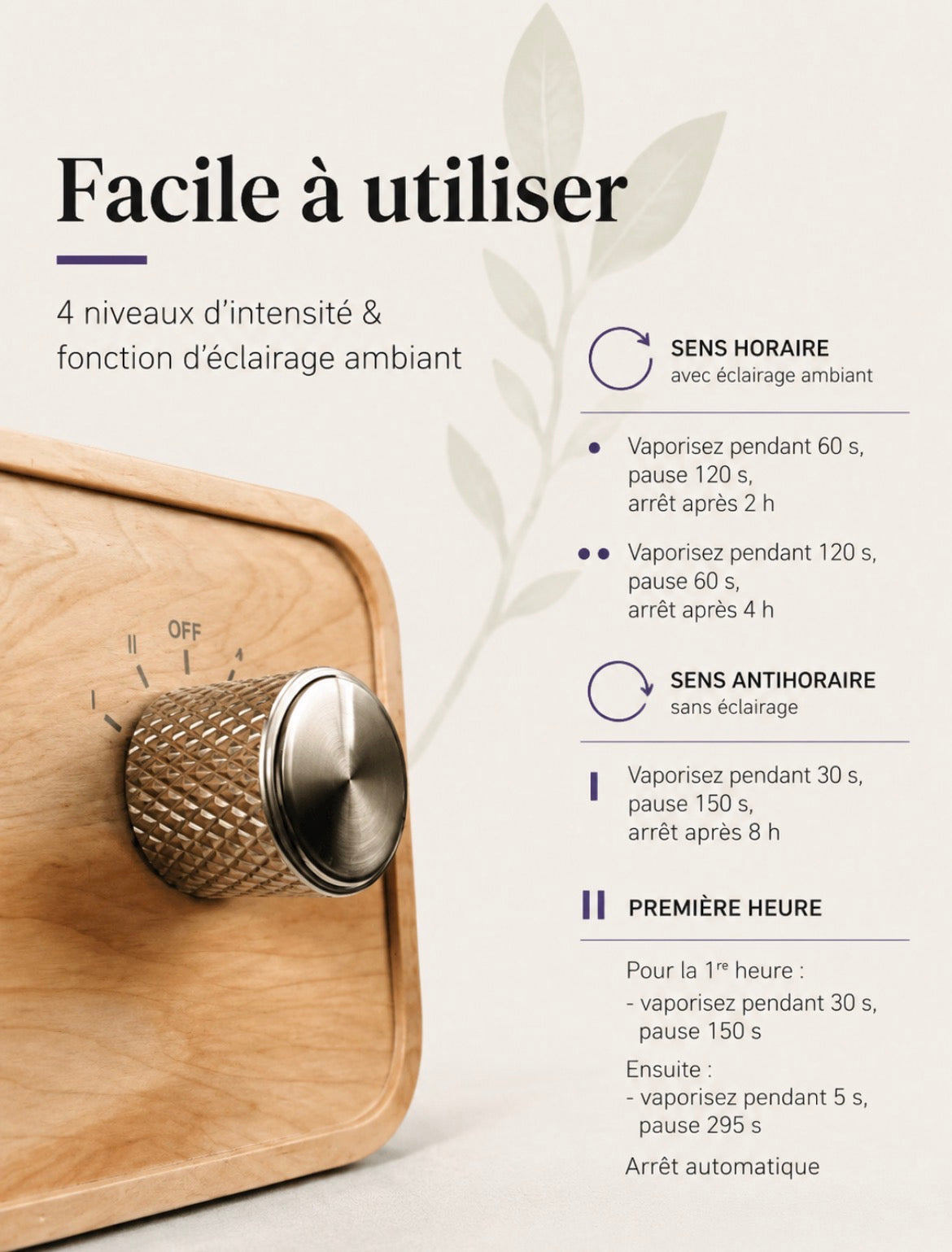 Diffuseur d'Huiles Essentielles Bois & Verre – Aromathérapie Sans Fil pour Maison & Bureau