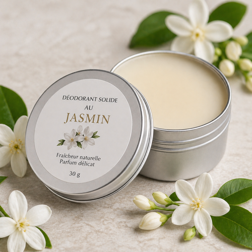 Déodorant solide Jasmin - Odeur florale élégante, subtile et apaisante.