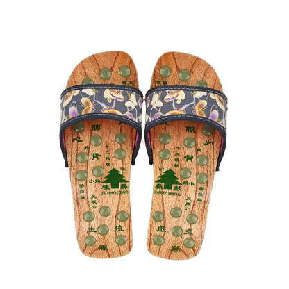 Chaussons de massage en bois – Semelle acupression & bien-être