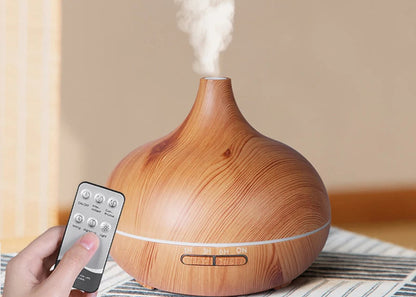 Diffuseur ultrasonique 500ml – Grain de bois & 7 lumières LED