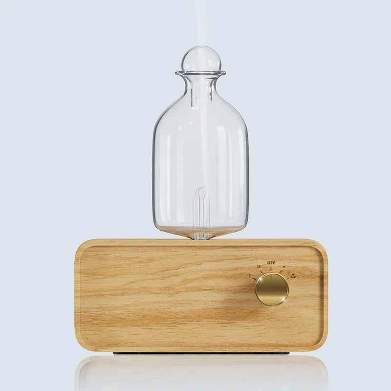 Diffuseur d'Huiles Essentielles Bois & Verre – Aromathérapie Sans Fil pour Maison & Bureau