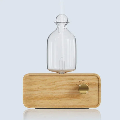 Diffuseur d'Huiles Essentielles Bois & Verre – Aromathérapie Sans Fil pour Maison & Bureau
