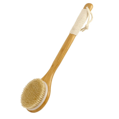 Brosse de Bain en Bois à Long Manche – Gommage Dos & Exfoliation Corps