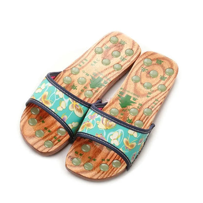 Chaussons de massage en bois – Semelle acupression & bien-être